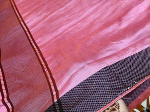 Pink Saree with Striped Border