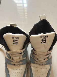 White and Blue Sporty Sneakers
