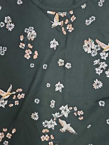 Green Print T-Shirt with balloon skirt