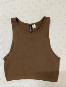 H&M Brown Ribbed Tank Top
