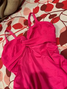 Chic Pink Ruched One-Piece Swimsuit