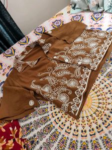 Embroidered Two-Piece Pajama Set