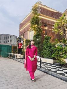 Vibrant Pink Kurta Set with Dupatta