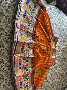 Orange Embroidered Lehanga Skirt for Navratri