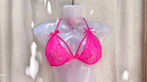 I. Stunning Hot Pink Lace Bra