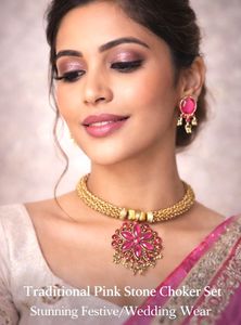 Price Drop | Traditional Pink Stone Choker Set 💕