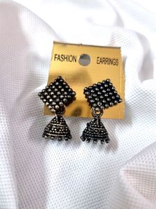 1. Barfi Oxidised Jhumka
