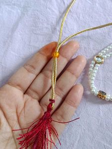 Elegant Pearl Necklace with Stone Accents