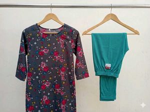 Floral Print Kurta with Leggings