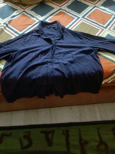 Classic Navy Blue Collared Shirt
