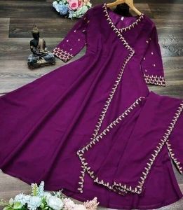 Elegant Purple Embroidered Kurta Set