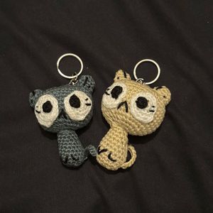 Cute Crochet Cat Keychains (Set of 2)