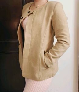 Women Elegant Tan winter Coat