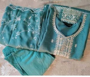 NEW Teal Embroidered Kurta Set