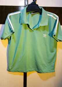 Adidas Polo Crop Top Green