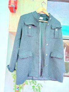 Stylish Black Star Embellished Jacket