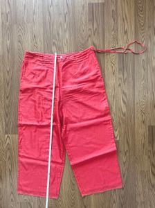 Coral Wide Leg Cropped Pants