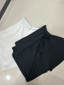 Asymmetric  Mini Skirt Set , pair of 2 ,black&amp;w