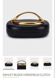 Chic Black Clutch with Gold Accent