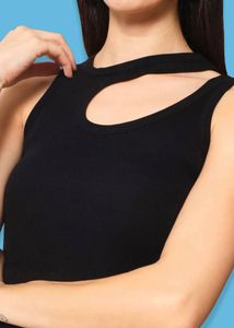 Chic Black Cutout Tank Top