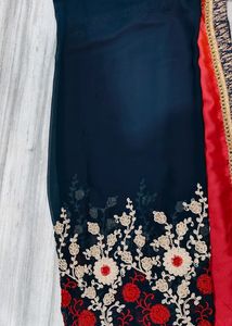 Georgette Saree With Thread Work