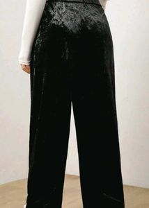 Velvet high waist Wide Leg Pants