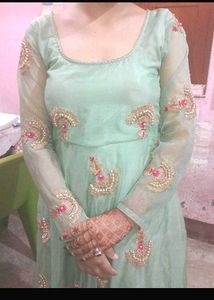Mint Green Embellished Anarkali Dress