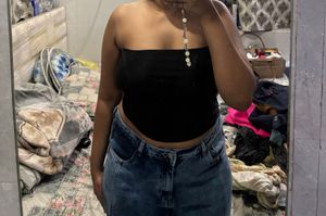 Black Strapless Tube Top