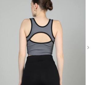 Women's Grey Sports Bra Crop Top