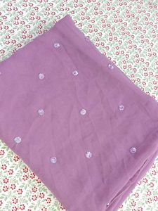 Lavender Georgette Sequin Work Party Wear Saree