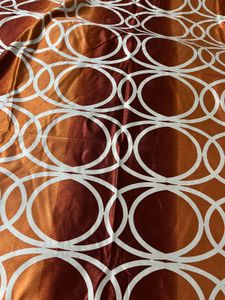 5 pcs. Elegant Brown &amp; White Patterned Curtain
