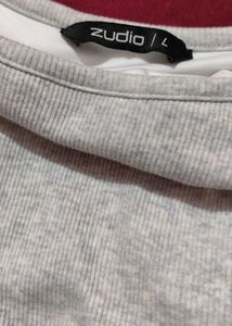 Grey Fitted Scoop Neck padded Top