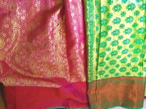 Beautiful Pink Silk Saree with Gold Border