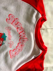 Cute Strawberry Graphic Crop Tee
