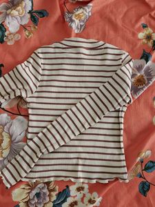 Striped Mock Neck Top