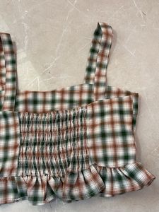 Plaid Ruffle Cami Top