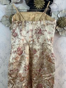 Elegant Floral Print Strapless Dress