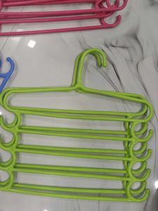 Bundle of Colorful Plastic Hangers