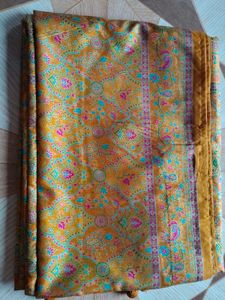 Elegant Yellow Floral Print Saree