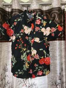 Men's Black Floral Print Shirt