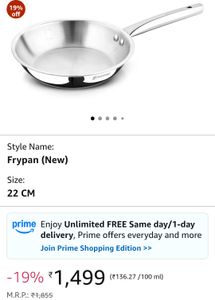 Bergner Fry Pan Triple Steenless Steels