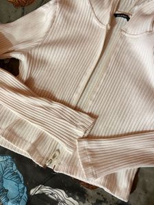 Boohoo Ribbed Zip-Up Hoodie