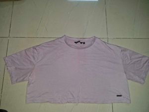Lavender Cropped Boxy T-Shirt