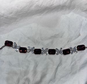 Gemstone gothic dark red Necklace