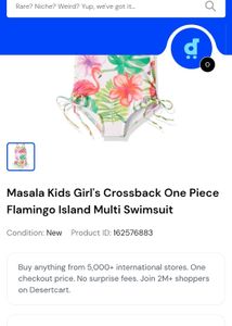 New Kids Flamingo Tropical Swimsuit Set 4 to 6 yrs