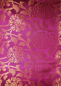 Vibrant Pink Brocade Silk dress material
