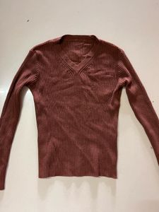 Cozy Ribbed V-Neck Long Sleeve Top
