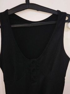 Black Ribbed Bodycon Dress