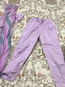 Elegant Lavender Kurta Set with Dupatta