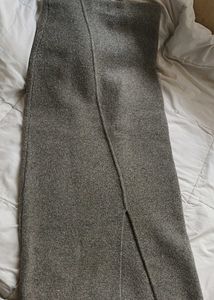 Grey maxi straight skirt